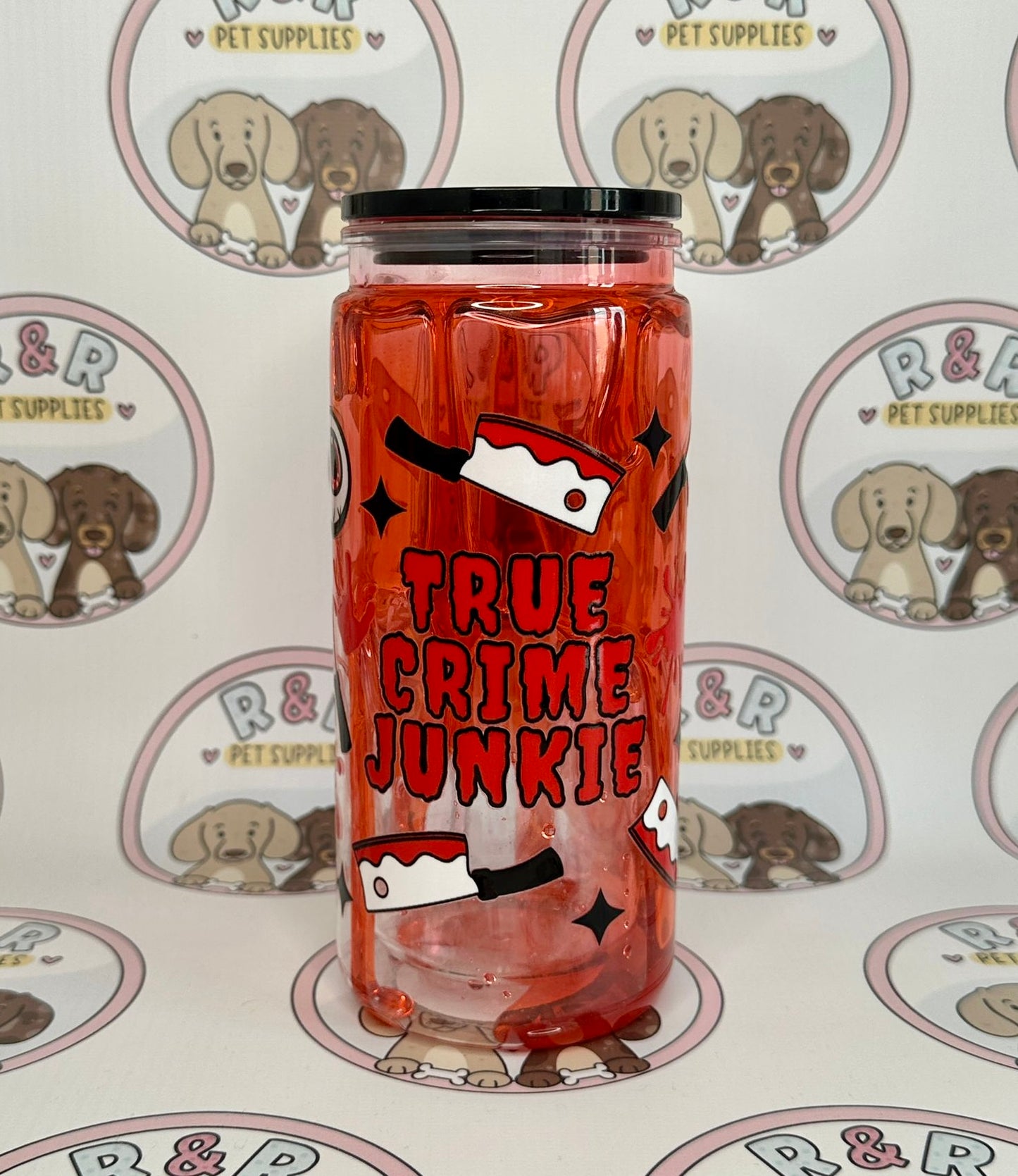 True Crime Junkie Blood Drip 16oz Libbey Tumbler