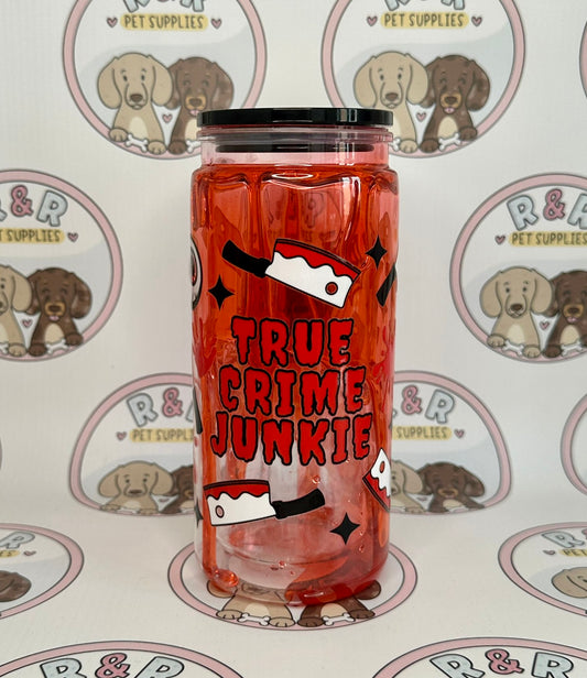 True Crime Junkie Blood Drip 16oz Libbey Tumbler