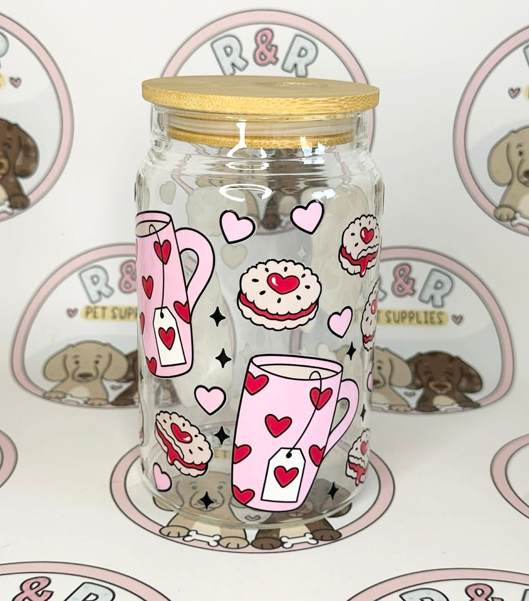 Tea & Biscuits 16oz Glass Beer Can Style Tumbler