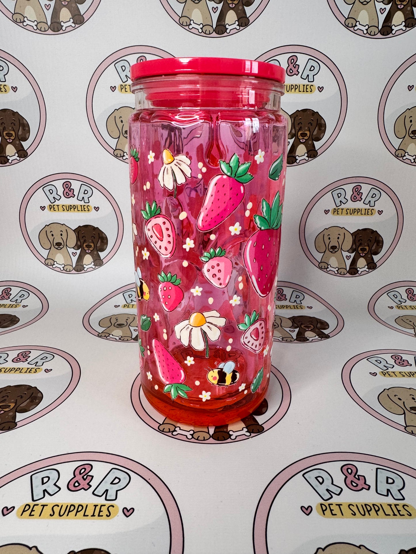 Strawberry Drip 160z Libbey Tumbler
