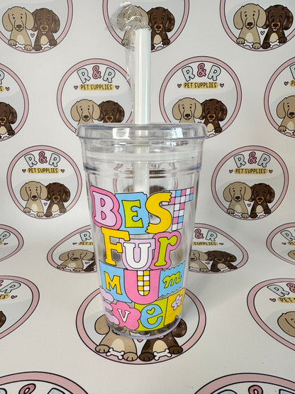16oz Plastic Beakers With Lids & Straws