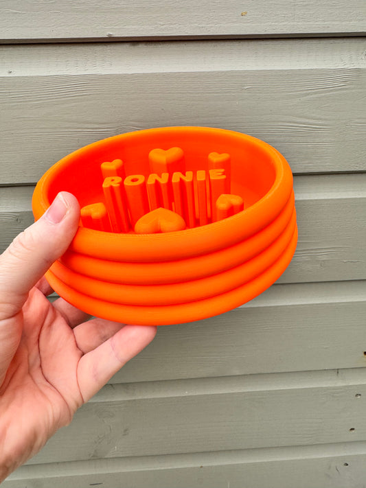 3D PRINTED PERSONALISED SLOW FEEDER DOG BOWL