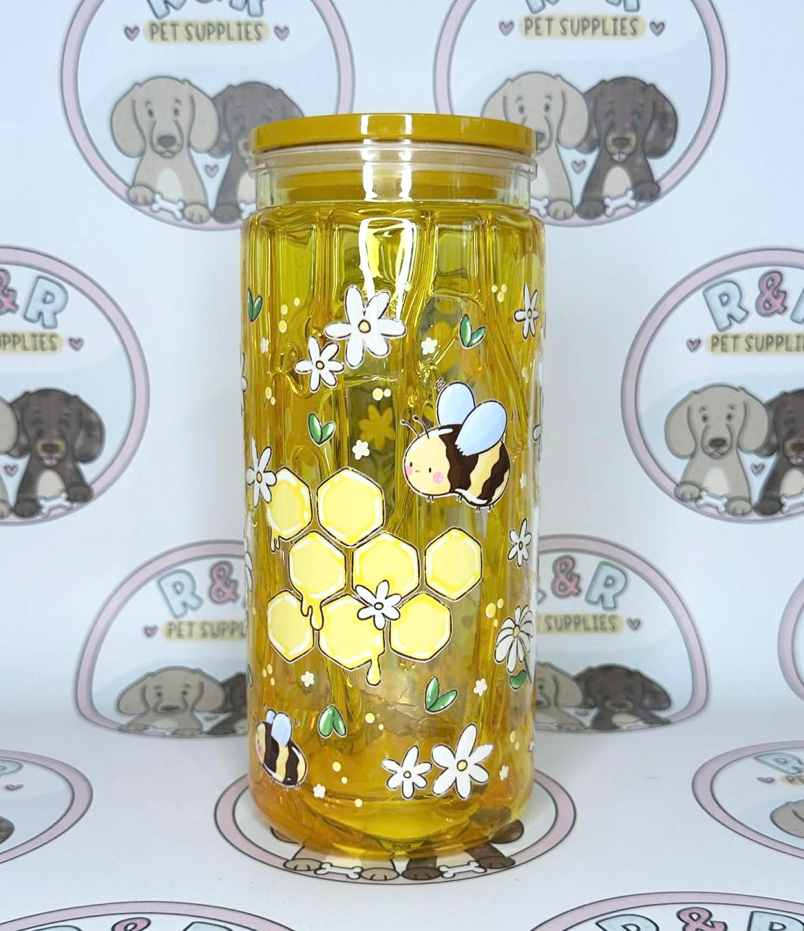 Honey Drip Bee 16oz Libbey Tumbler