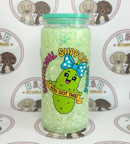 Support Pickle 16oz Snowglobe Tumbler