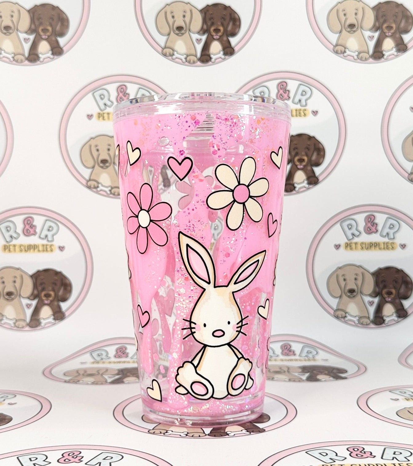 Floral Bunny 16oz Lava Flow Tumbler