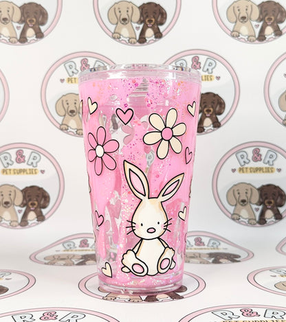 Floral Bunny 16oz Lava Flow Tumbler