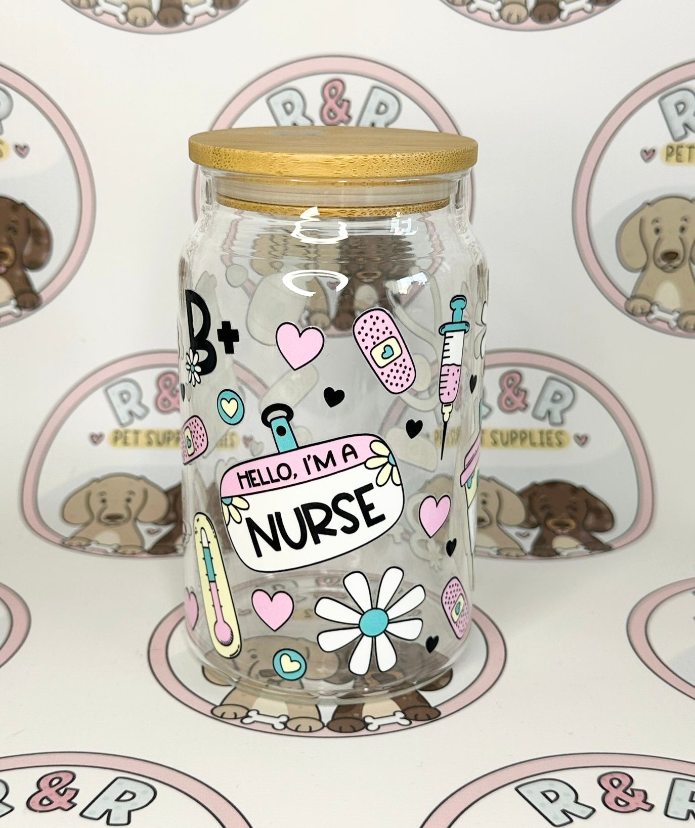 Nurse 16oz Beer Can Style Glass Tumbler 👩🏻‍⚕️