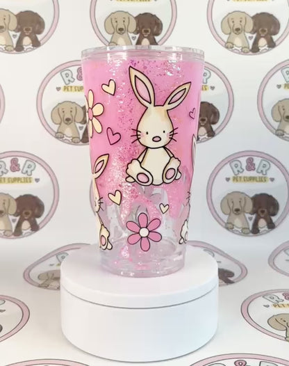 Floral Bunny 16oz Lava Flow Tumbler