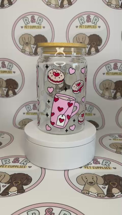 Tea & Biscuits 16oz Glass Beer Can Style Tumbler