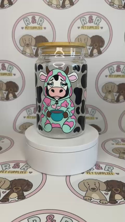 Moody Cow 16oz Beer Can Style Glass Tumbler 🐮